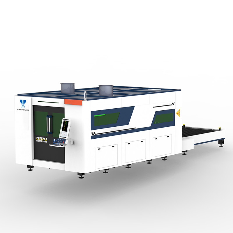 Fortune Laser fully enclosed fiber laser cutting machine adopts fully enclosed laser protective cover, chain exchange platform and professional CNC cutting system to provide users with powerful cutting ability and efficiency. 